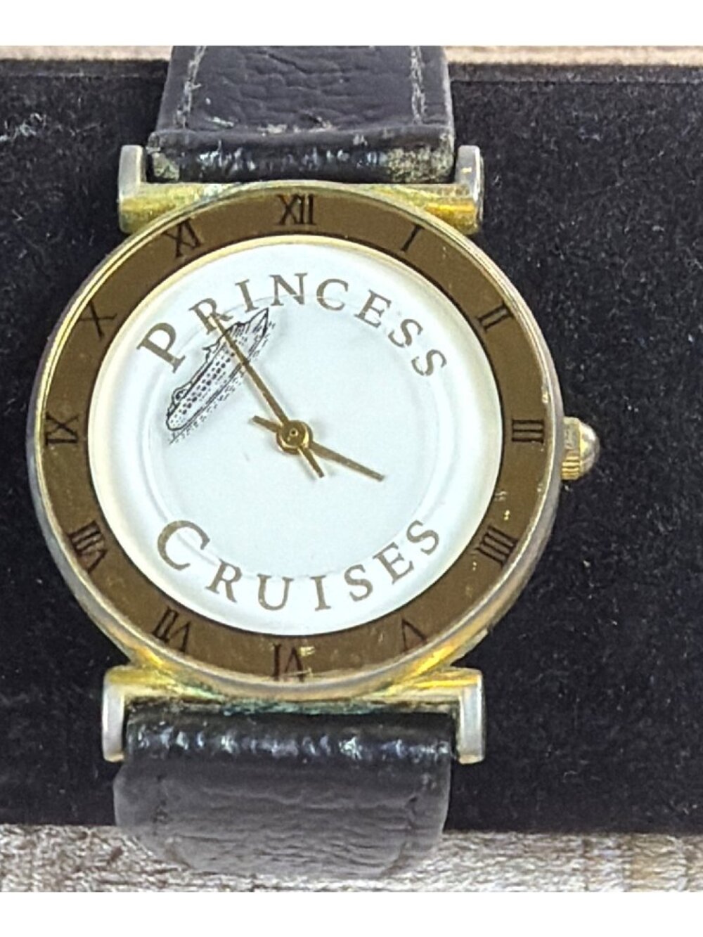 Vintage 1980s Princess Cruises Floating Ship Watch Unisex New Battery Works XL